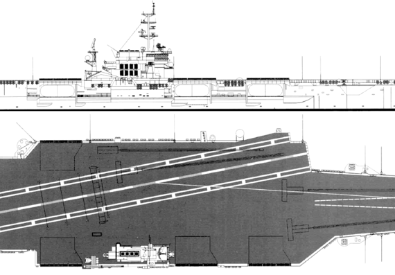 Авианосец USS CV-63 Kitty Hawk 2004 (Aircraft Carrier) - чертежи, габариты, рисунки