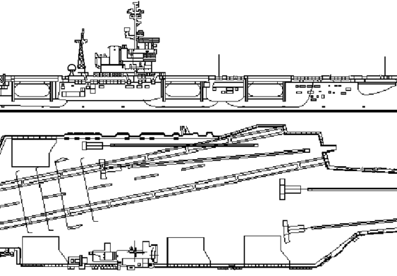 Aircraft carrier USS CV-66 America - drawings, dimensions, pictures