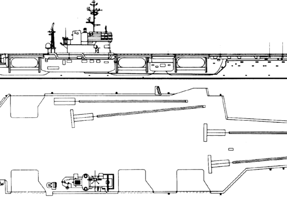 Авианосец USS CV-66 America 1971 (Aircraft Carrier) - чертежи, габариты, рисунки
