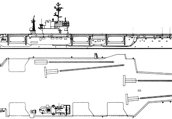Авианосец USS CV-66 America 1977 (Aircraft Carrier) - чертежи, габариты, рисунки