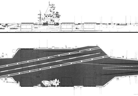 Авианосец USS CV-67 John F. Kennedy 2003 (Aircraft Carrier) - чертежи, габариты, рисунки