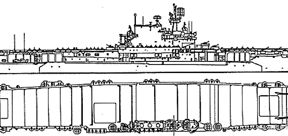 Авианосец USS CV-6 Enterprise (1942) - чертежи, габариты, рисунки