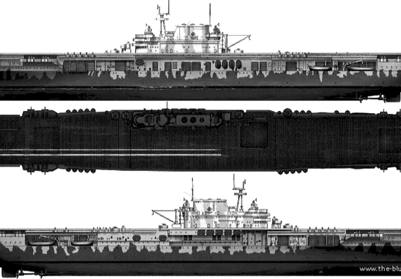 Aircraft carrier USS CV-8 Hornet - drawings, dimensions, figures