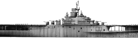 Авианосец USS CV-9 Essex (1945) - чертежи, габариты, рисунки