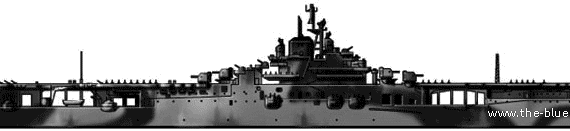 Корабль USS CV-9 Essex (Aircraft Carrier) - чертежи, габариты, рисунки