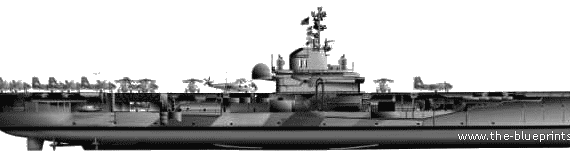 Aircraft carrier USS CV11 Intrepid - drawings, dimensions, figures