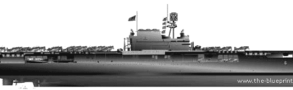 Авианосец USS CV6 Enterprise - чертежи, габариты, рисунки