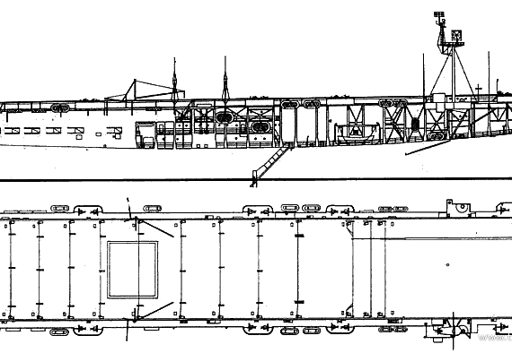 Aircraft carrier USS CVE-1 Long Island (Escort Aircraft Carrier) - drawings, dimensions, pictures