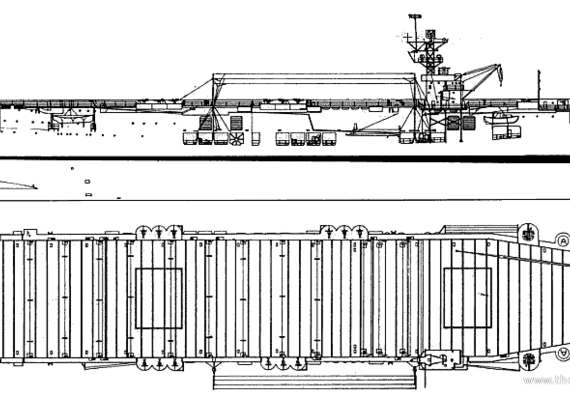 Авианосец USS CVE-27 Suwanee - чертежи, габариты, рисунки