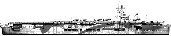 Авианосец USS CVE-29 Santee (1942) - чертежи, габариты, рисунки