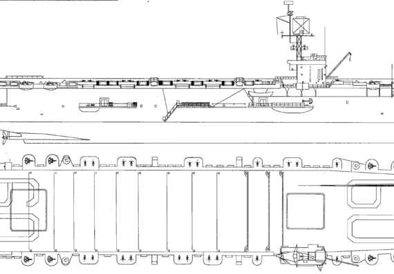 Авианосец USS CVE-60 Guadalcanal 1943 (Escort Carrier) - чертежи, габариты, рисунки