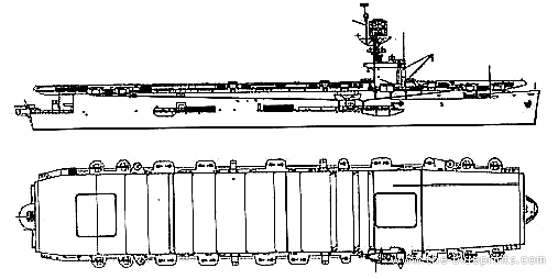 Aircraft carrier USS CVE-65 Wake Island (1944) - drawings, dimensions, pictures