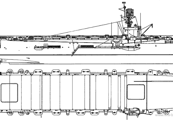 Авианосец USS CVE-72 Tulagi (Escort Aircraft Carrier) - чертежи, габариты, рисунки