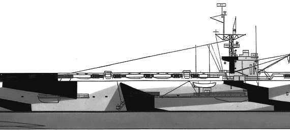 Авианосец USS CVE-73 Gambier Bay - чертежи, габариты, рисунки