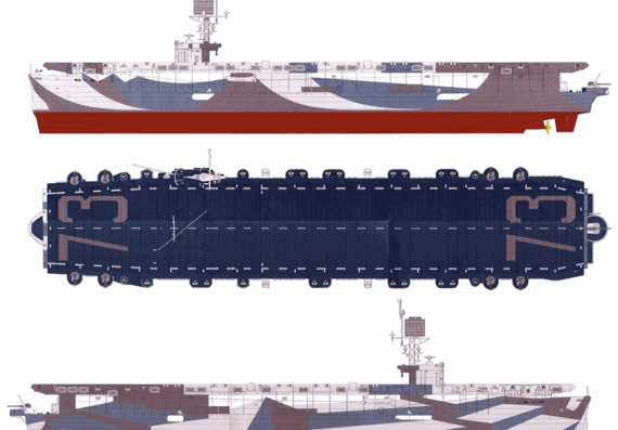 Авианосец USS CVE-73 Gambier Bay (Escort Carrier) - чертежи, габариты, рисунки