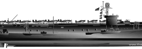 Авианосец USS CVE23 Breton - чертежи, габариты, рисунки