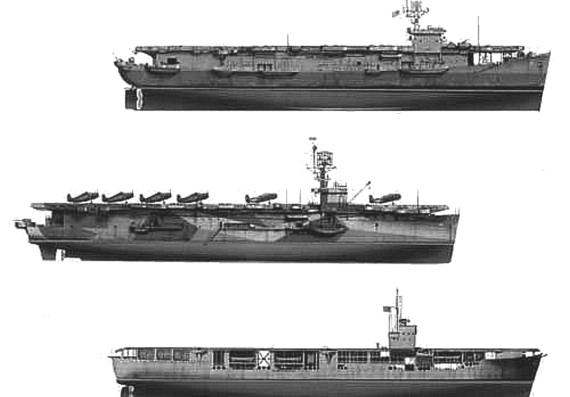Aircraft carrier USS CVE Escort Carriers WWII - drawings, dimensions, pictures