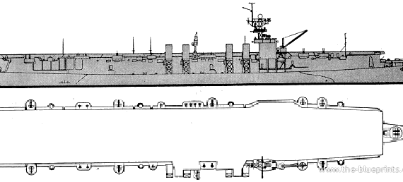 Авианосец USS CVL-22 Independence (Light Aircraft Carrier) - чертежи, габариты, рисунки