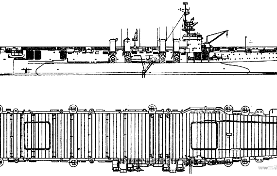 Aircraft carrier USS CVL-26 Monterey (1952) - drawings, dimensions, pictures