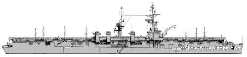 Корабль USS CVL-48 Saipan (1945) - чертежи, габариты, рисунки