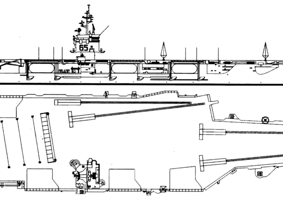 Авианосец USS CVN-65 Enterprise 1988 (Aircraft Carrier) - чертежи, габариты, рисунки