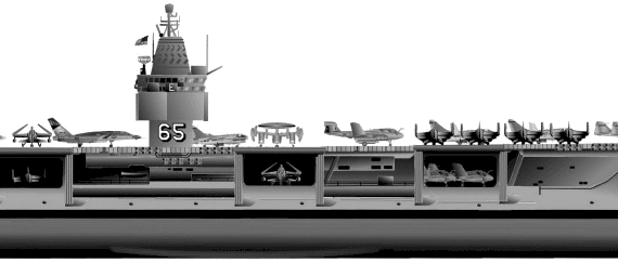 USS CVN-65 Enterprise (Aircraft Carrier) (1981) - drawings, dimensions, pictures