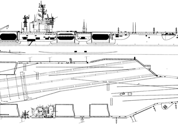 Корабль USS CVN-68 Nimitz (Aitcraft Carrier) - чертежи, габариты, рисунки