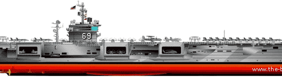 Авианосец USS CVN-69 Dwight D.Eisenhower (Aircraft Carrier) - чертежи, габариты, рисунки
