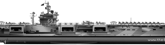Aircraft carrier USS CVN-69 Dwight D. Eisenhower (Aircraft Carrier) - drawings, dimensions, pictures