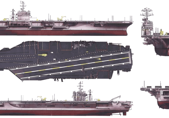 Авианосец USS CVN-71Theodore Roosevelt (Aircraft Carrier) (2006) - чертежи, габариты, рисунки