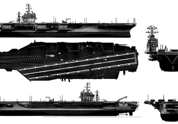Корабль USS CVN-72 Abraham Lincoln (2005) - чертежи, габариты, рисунки