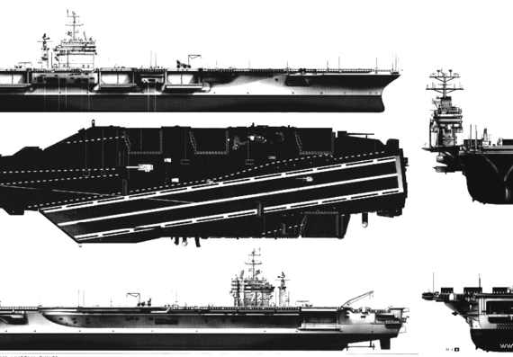 Авианосец USS CVN-72 Abraham Lincoln (Aircraft Carrier) - чертежи, габариты, рисунки