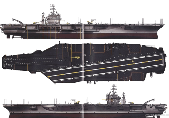 Авианосец USS CVN-73 George Washington (Aircraft Carrrier) - чертежи, габариты, рисунки