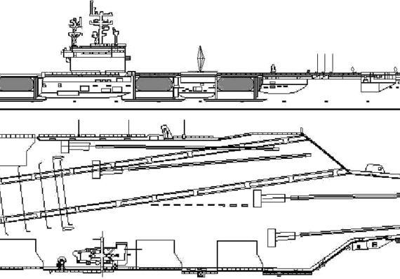 Авианосец USS CVN-76 Ronald Reagan - чертежи, габариты, рисунки