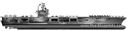 Авианосец USS CVN76 Ronald Reagan - чертежи, габариты, рисунки