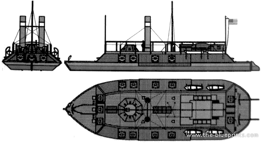 Корабль USS Cairo (Ironclad) (1862) - чертежи, габариты, рисунки