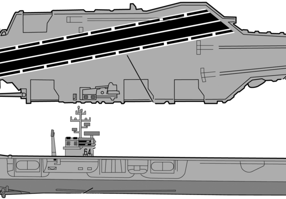 Ship USS Constellation - drawings, dimensions, figures