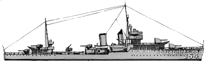 Эсминец USS DD-354 Monaghan (Destroyer) (1939) - чертежи, габариты, рисунки