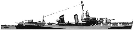 Эсминец USS DD-357 Selfridge (Destroyer) (1944) - чертежи, габариты, рисунки