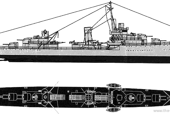 Эсминец USS DD-381 Somers (Destroyer) - чертежи, габариты, рисунки