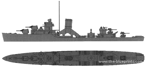 Эсминец USS DD-391 Henley (Destroyer) - чертежи, габариты, рисунки