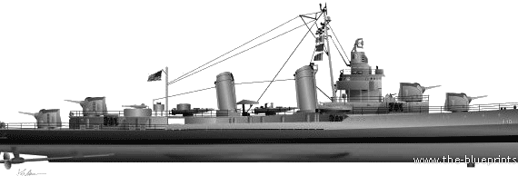 Корабль USS DD-440 Erickson (Destroyer) - чертежи, габариты, рисунки