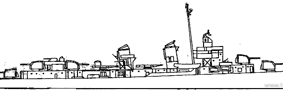 Эсминец USS DD-570 Charles Ausburne (Destroyer) (1944) - чертежи, габариты, рисунки