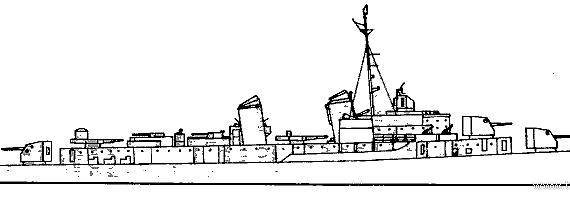 Эсминец USS DD-692 Allen M Summer (Destroyer) - чертежи, габариты, рисунки