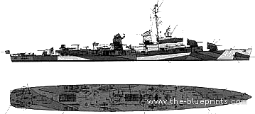 Эсминец USS DD-692 Allen M. Sumner (Destroyer) - чертежи, габариты, рисунки