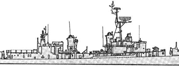Эсминец USS DD-692 Sunmner (Destroyer) (1966) - чертежи, габариты, рисунки
