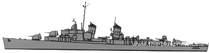 Эсминец USS DD-705 Compton - чертежи, габариты, рисунки