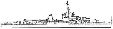 Destroyer USS DD-770 Lowry - drawings, dimensions, pictures