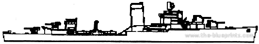 Эсминец USS DD-79 Benham (Destroyer) (1939) - чертежи, габариты, рисунки