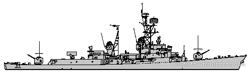 Эсминец USS DD-933 Barry (Destroyer) - чертежи, габариты, рисунки